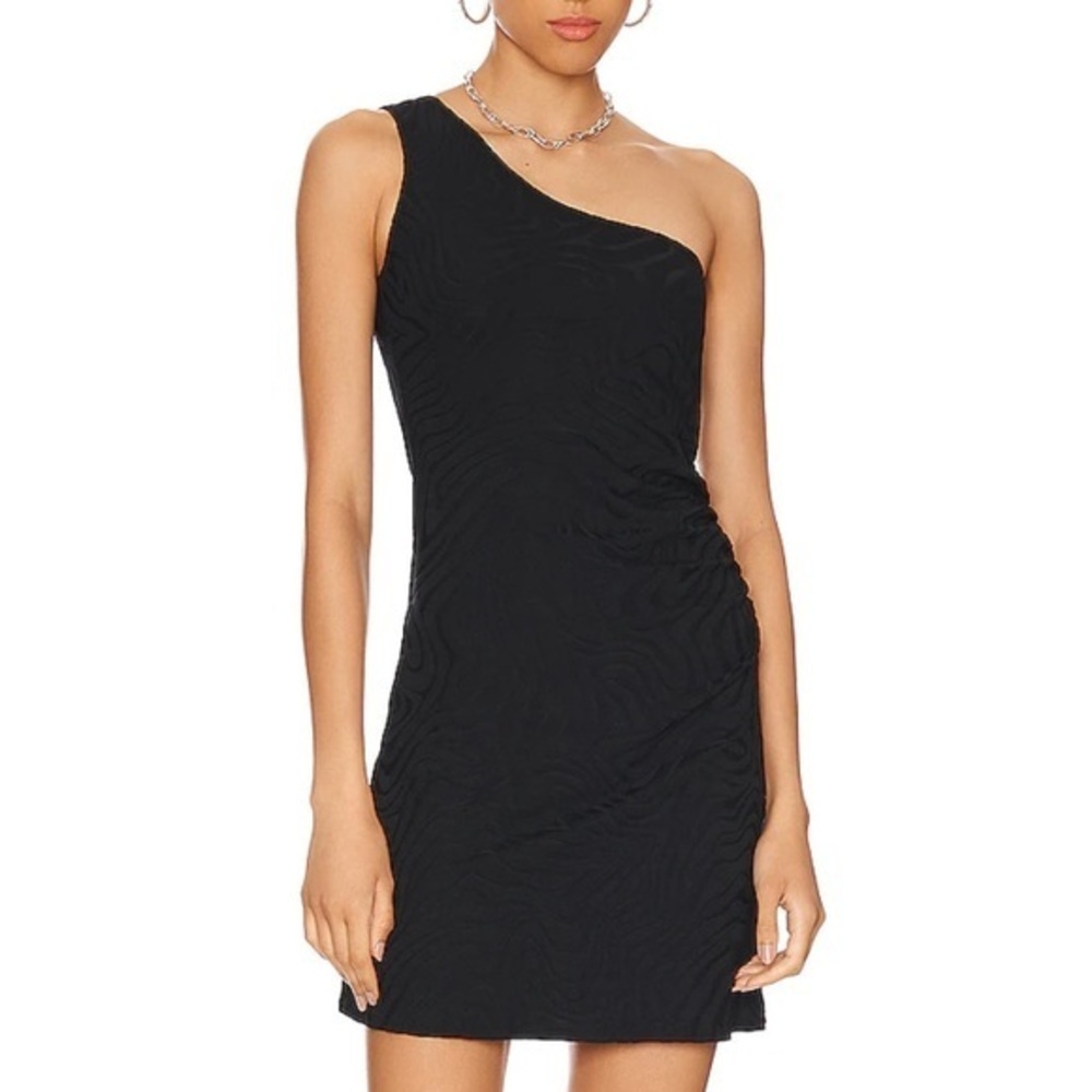 L'AGENCE Black One-Shoulder Mini Dress